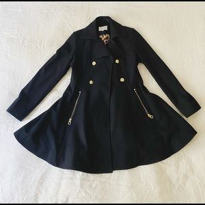 Wool-blend Flared Coat